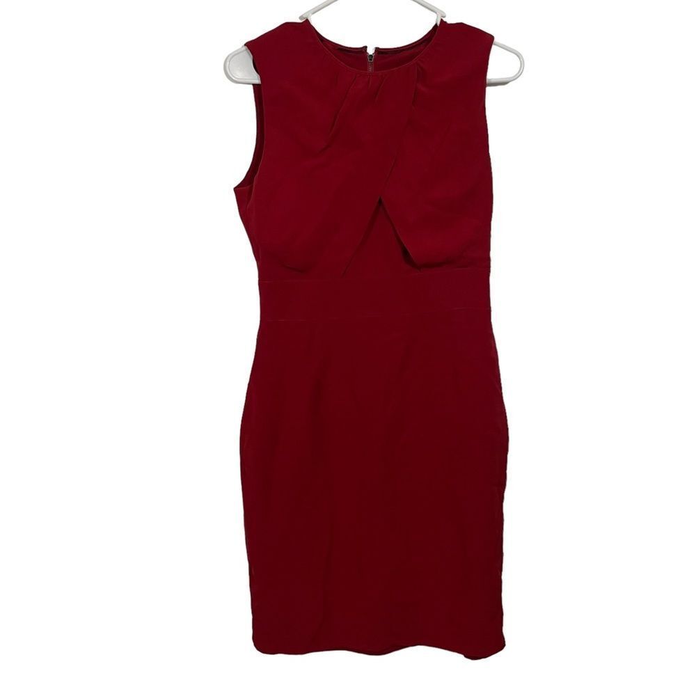 Burberry Crimson Red Sleeveless Elegant Silk Midi Dress